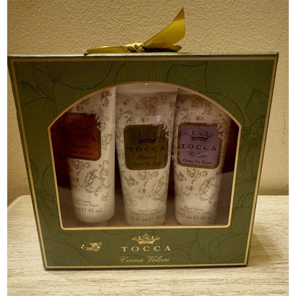 NIB TOCCA Crema Veloce Hand Cream Set 3 Pcs Colette Florence Cleopatra-Sealed